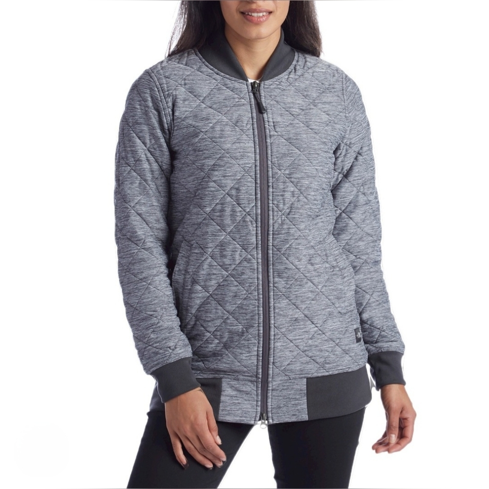 The North Face "Mod Bomber Jacket" Quilted Heather Gray Grey | Women's Size S - Picture 3 of 14